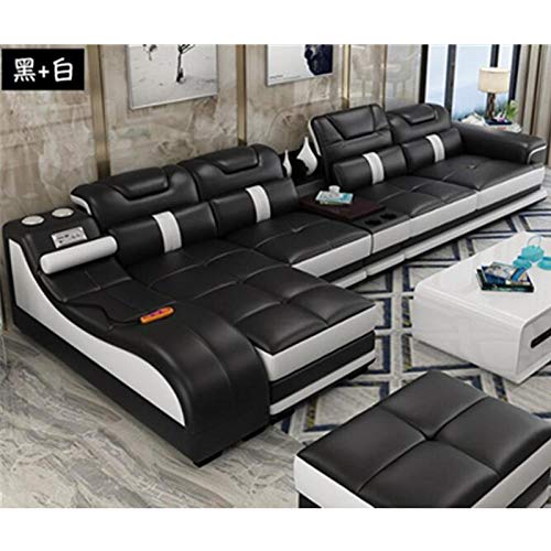 BIPL Set di Divani Divano Divano Ad Angolo Divani Divano Moderno per Massaggi in Pelle-Un