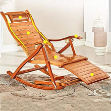 Reclinabile in bambù Pieghevole Sedia A Dondolo per Esterno Lettino da Spiaggia Cuscinetti di Seduta Design Ergonomico per Il Giardino Camera da Letto, Regali per I Genitori