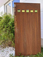 Zen Man – Paravento da Giardino in Metallo 1 mm con Decorazione in Vetro, Protezione da sguardi indiscreti, Realizzato a Mano, 032009-1 B75 x H150 cm
