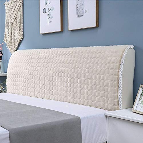 OOFAYWFD Copri Fodera Blu Testata Letto Bianco, Matrimoniale Imbottita in Cotone, Elastica Copritestata all-Inclusive Cover Decorazione Camera Letto。 (Color : B, Size : 180cm)
