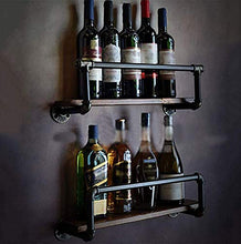 MoDi 2 Set di Vino Rack Retro Style Industriale Tubo di Acqua a Parete Vino Rack