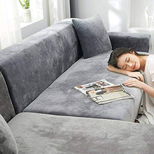TTJJ Velluto Copridivano, Elasticizzato Fodera per Divano Morbido Spessore Accogliente Forma di L Copridivano Angolare Sofa Cover Adatto a Soggiorno Gatti Cani Domestico-3 posti 190-230cm-Verde Scuro