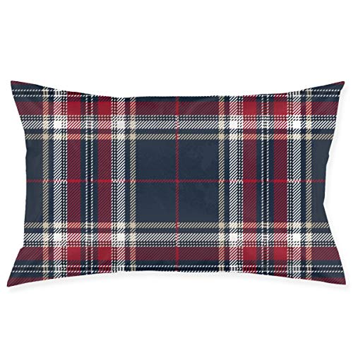 Osmykqe Fodera per Cuscino Federa Scozzese Rossa Decorativa Scozzese da 20x30 Pollici, Fodera per Cuscino, Lavabile in Lavatrice