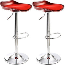 Eurotrade W Ltd lusso Milano – Set di 2 sgabelli da cucina pub sgabello da bar contatore sedia sedile poggiapiedi regolabili, metallo/plastica, rosso, 42 x 65 x 86 cm