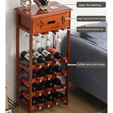 Jixi 4 Tier Solido Wine Rack Legno con cassetto Europea Classic Wine Bottle Holder Organizer Display Stand Grande ripiano Portavini Portabottiglie (Color : Wine Red)