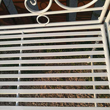 Panchina del Terrazza Parco Panche da Giardino per Tempo Libero All'aperto, Panca 2 Posti in Ghisa Resistente alle Intemperie e alla Ruggine, Retro Panca Decorativa da Patio con Schienale e Bracciol