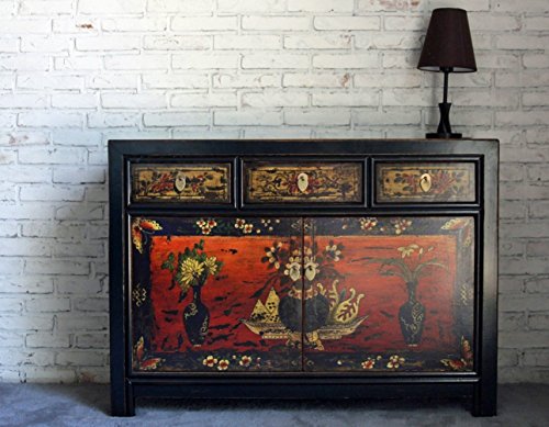 OPIUM OUTLET Comò cassettiera credenza consolle Credenza mobili Armadio Matrimonio armadietto Cinese Asiatico Orientale Antico Vintage Shabby-Chic Comodini Cinesi Camera da Letto