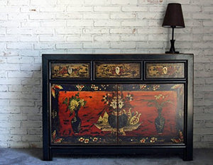 OPIUM OUTLET Comò cassettiera credenza consolle Credenza mobili Armadio Matrimonio armadietto Cinese Asiatico Orientale Antico Vintage Shabby-Chic Comodini Cinesi Camera da Letto