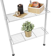 tectake 402861 - Scaffale Telescopico per Bagno, 4 Ripiani Regolabili e Piedini in Gomma Antiscivolo, Regolabile in Altezza