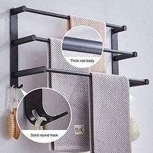 JSONA Portasciugamani Portasciugamani da Bagno a 3 Livelli con Ganci 40CM Spazio Portasciugamani a Parete in Alluminio Portasciugamani Portasciugamani per Cucina Bagno Servizi igienici Hotel Uffic