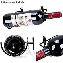 ALUYF 2 Pezzi portabottiglie da Parete in Ferro Portabottiglie da Parete in Metallo Portatile Portabottiglie da Parete per Bottiglie di Vino e liquore Bocca della Bottiglia a Destra