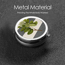 Scatola rotonda per medicina portatile, mini pillole in metallo, dispenser per pillole, borsa da tasca, regalo da viaggio, strisce botaniche