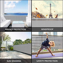 Becoyou Frangivista per balconi, 90 x 500 cm, per giardino, grigio e bianco, protezione da sguardi indiscreti da giardino, balcone senza fori per esterni, patio, balcone, veranda