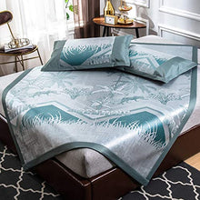 Materassino in Seta di Ghiaccio, 600D Ice Silk e 3D Maglia Traspirante, Rinfrescante e Confortevole Letto Matrimoniale, Lavabile (Color : H, Size : 1.8×2m)