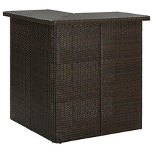 vidaXL Set da Bar da Giardino 4 pz con Cuscini in Polyrattan Marrone