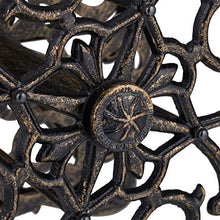 Relaxdays, Nero-Oro Supporto Porta Tubo da Parete, Design Antico, Girevole, da Giardino, in Ghisa HxLxP 52 x 33 x 31 cm