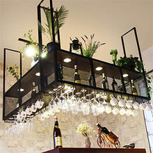 Portabottiglie sospeso Portabottiglie da appendere e portabottiglie adatto per la conservazione di bicchieri da vino Portabottiglie industriale da soffitto a 2 livelli Portabottiglie Cocktail o Flut