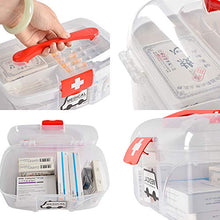 MYHZH First Aid Kit Box, Storage Box Organizzatore 2 Strati con Storage Case Kit Compartimenti Famiglia di Emergenza