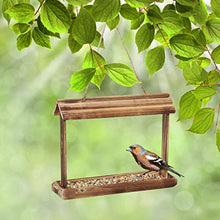 Relaxdays Mangiatoie per Uccelli, Casette in Legno Dispenser di Mangime da Esterno, Decorazione da Giardino, Marrone