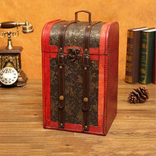VOSAREA Portabottiglie in Legno Vintage a 4 Bottiglie con Maniglia
