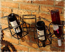 JHSHENGSHI Scaffale portaoggetti, portabottiglie per Vino a Parete Portabottiglie per Vino Rosso in Ferro Stile retrò Portabottiglie per Vino Creativo