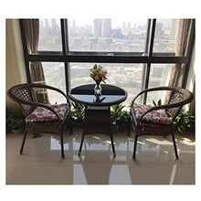 HLZY Tavolo in Vimini in Rattan mobili in Patio e Set s Mobili da Giardino in Rattan Set Patio Mobili da Giardino Conservatorio Set da Tavolo Set di tavolino da caffè in Vetro Tavolino da caffè