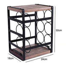Tinyuet Portabottiglie da Appoggio in Legno Rustico, Portabottiglie di Vino Kit per Ripiani da Cucina Presentazione e Wine Bar-6 Bottiglie-32 * 24 * 18cm