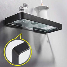 JKCKHA Northern Europe. Bella Strato Singolo Moderno Drill Nero Arrotondato Vetro + Alluminio Perforato Elettrico casa Bagno Hotel Bagno Rack/Shelf Multifunzione