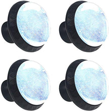 Onde nautiche del mare blu Pomelli per Porta Set di 4 Pomelli per Mobili Manopole per Cassetti Cucina Armadio Vetro