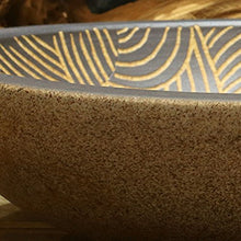 Lavabo creativo sopra lavabo da appoggio Lavabo in ceramica da bagno Ancient River Round Brushed (49x13cm) Lavandini bagno
