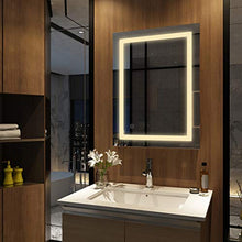 Meykoers Specchio Bagno LED 80 x 60 cm con Anti-appannamento con dimmerabile, bianco caldo / bianco freddo / neutro, 3000-6400 K