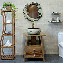 Washbasin Lavabo in Stile Cinese Moderno Minimalista Rotondo Art Bagno WC Piccolo lavabo Lotus sopra lavabo (40 x 15 cm)