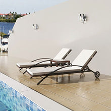 vidaXL Lettino Prendisole 3 pz in Polirattan Marrone Sdraio Giardino Spiaggia