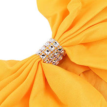 MOONRING 10PCS Chair Back Bos Ribbon, Bowknot Elastic Chair Bands Decorazioni per la cena di nozze,Giallo