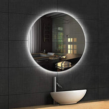 Specchio a Parete Specchio Luminoso a LED Specchio da Bagno Moderno Rotondo Illuminato a LED, retroilluminazione, vanità, Anti-Appannamento HD