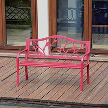LXLH Panca da Giardino Sedia da Giardino Panchina per Il Tempo Libero Sedia da Parco Sedia da Giardino Tavolo e Sedia da Giardino Terrazza Giardino in Ferro battuto Balcone Panchina Doppia Rosso