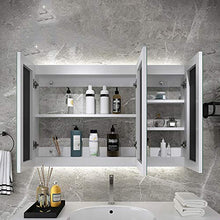 SXFYZCY Mobile Specchio da Bagno in Legno massello Mobile Specchio a 3 Ante a Parete Senza Vernice con ripiano Mobile Contenitore a Specchio Impermeabile