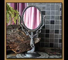 MMWYC Specchio for Il Trucco da Viaggio Compatto Specchio da Tavolo retrò Europeo Flip Specchio bifacciale Princess Specchio Girevole 360 ° Ingrandimento