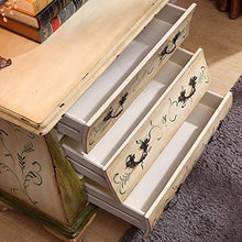 Cassettiera da Salotto Tre cassetti Console American Armadio in Legno Massiccio mobili antichi Dipinti for Living Room Cassettiera Camera Letto (Color : Yellow, Size : 81x41x70cm)