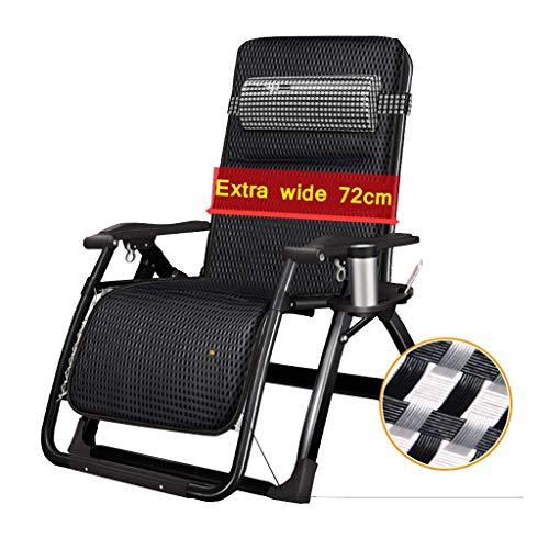 DGHJK Sedia Relax da Esterno Zero Gravity Sedia Pieghevole da Giardino reclinabile con Comodi Cuscini Traspiranti e portabicchieri Carico Massimo 150 kg