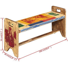 Festnight- Panca di Legno/Cola Panchina Legno Solido Recuperato 100x30x50 cm