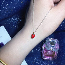 Collana In Argento Sterling, Moda E Carino 925 Sterling Argento Fragola Pendente Gioielli Per Le Donne Collana, Utilizzato Per Il Regalo Anniversario Della Festa Della Mamma E Il Compleanno Anniversa