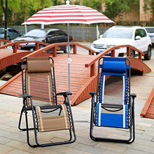 FACAZ Sedia Pieghevole Zero Gravity Pausa Pranzo Sedia da Salotto Tessuto in Rete Traspirante Ufficio da Spiaggia Balcone per Anziani con Cuscino Imbottito Regolabile Blu e Grigio