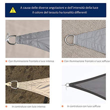 Outsunny Vela Ombreggiante Triangolare, Tenda da Sole per Esterno in Poliestere Anti UV Traspirante 4x4x4m Grigio