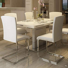 Yaheetech 6 Sedie Cucina Sala da Pranzo Bianche Moderne in Ecopelle e Acciaio Cromato per Ufficio Carico Massimo per Sedia 135 kg