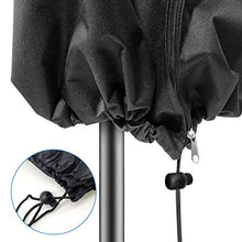 Estefanlo - Copriombrellone in tessuto Oxford 210D, impermeabile, antivento, anti UV, resistente, antistrappo, extra large, con cerniera, 265 x 40/70/50 cm, per ombrelloni decentrati, colore: nero