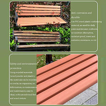 Panca da esterno per il tempo libero sedia in legno di plastica, panca da terrazza con bracciolo schienale, sedia da giardino anti-corrosione e anti-sole, per giardino / veranda / balcone