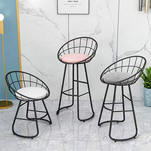 GYPPG Sedia Bar Moderna per Cucina Sala Pranzo, Altezza del bancone degli sgabelli Bar, Sgabello con Schienale e poggiapiedi, Rivestimento in Velluto, Gambe in Metallo Nero, Altezza del