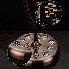 QTWW Portabottiglie da appoggio in Metallo Color Bronzo con Motivo a vortice, vetrinetta per 6 Bicchieri da Vino