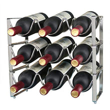 ZHIQ Portabottiglie Impilabile, Portabottiglie in Piedi - Portabottiglie di Vino - per Bar, Cantina, Cantina, Armadio, Dispensa- Metallo (Argento)